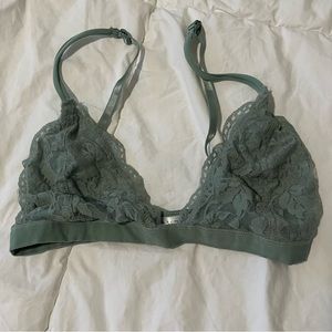 Seaform green lace dainty triangle sheer bralette bra lingerie uo fp ant…